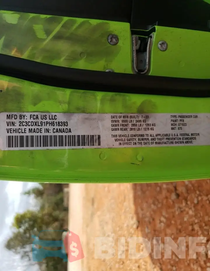 2C3CDXL91PH618393 Photo# 12
