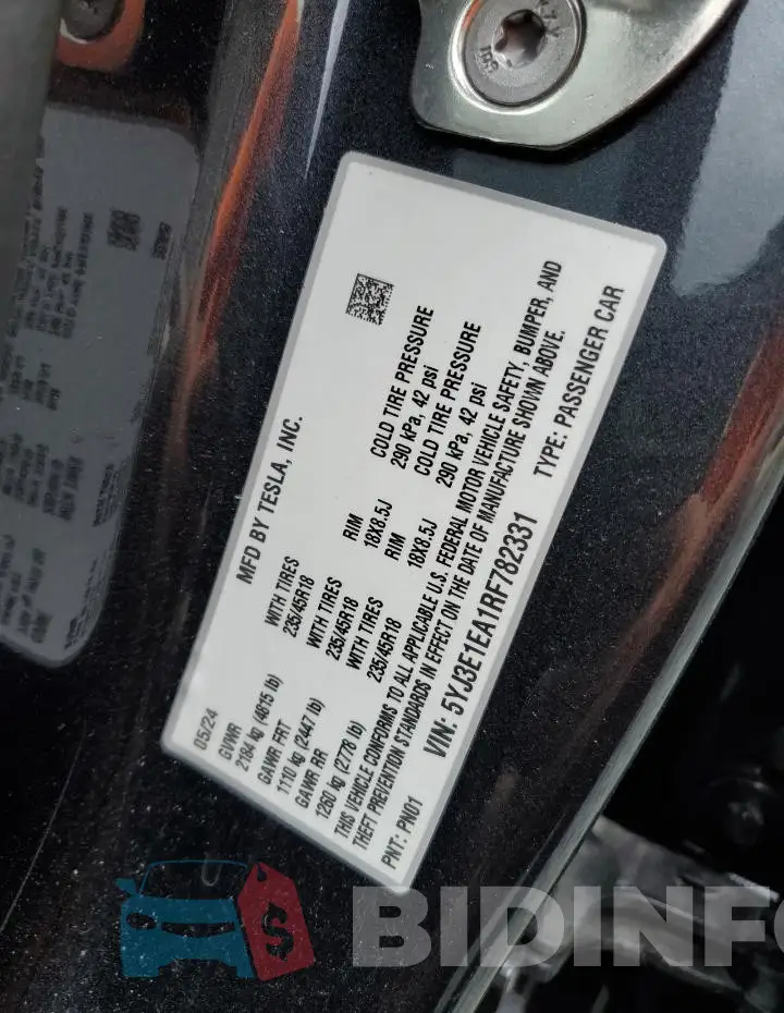 5YJ3E1EA1RF782331 Photo# 12
