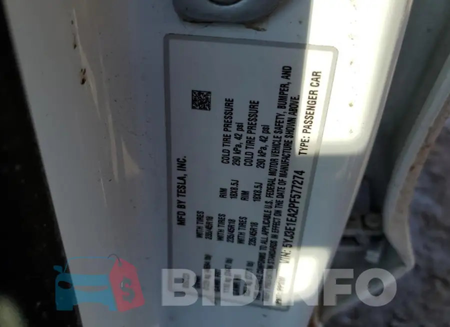 5YJ3E1EA2PF577274 Photo# 12