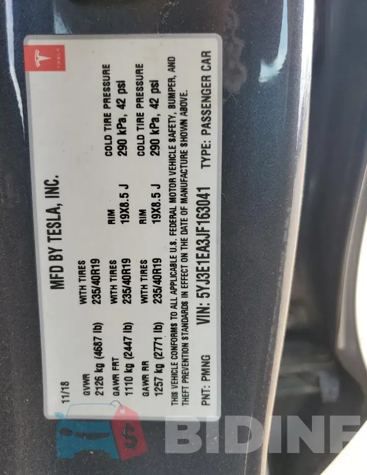 5YJ3E1EA3JF163041 Photo# 12