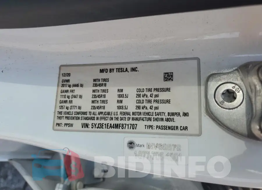 5YJ3E1EA4MF871707 Photo# 12
