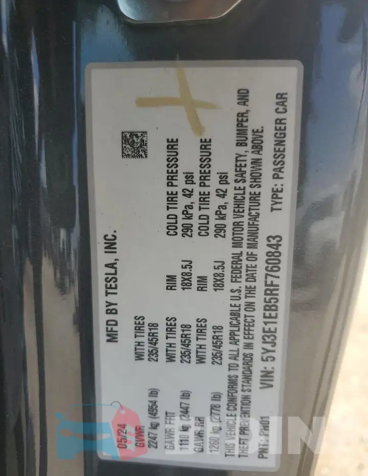 5YJ3E1EB5RF760843 Photo# 13