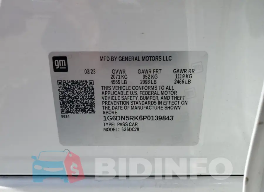 1G6DN5RK6P0139843 Photo# 12