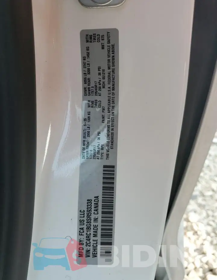 2C4RC1BG8SR593338 Photo# 13