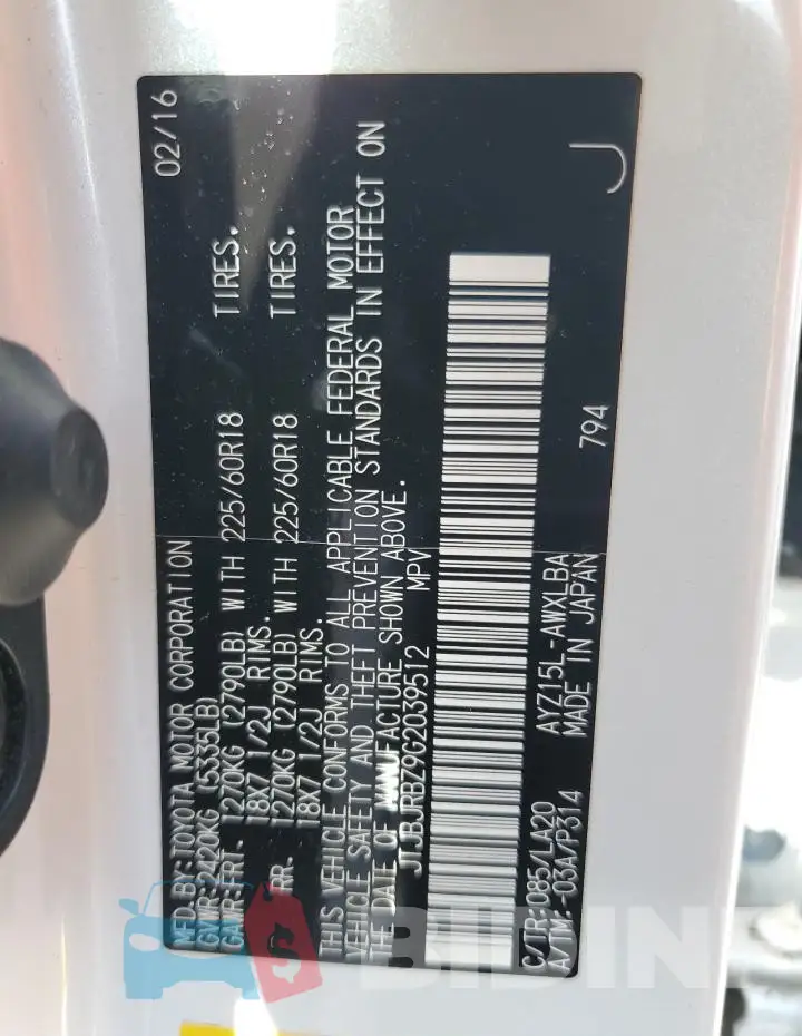 JTJBJRBZ9G2039512 Photo# 14