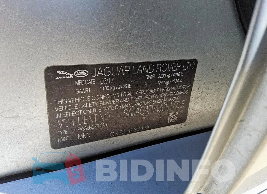 SAJAG4FV4JCP17755 Photo# 12