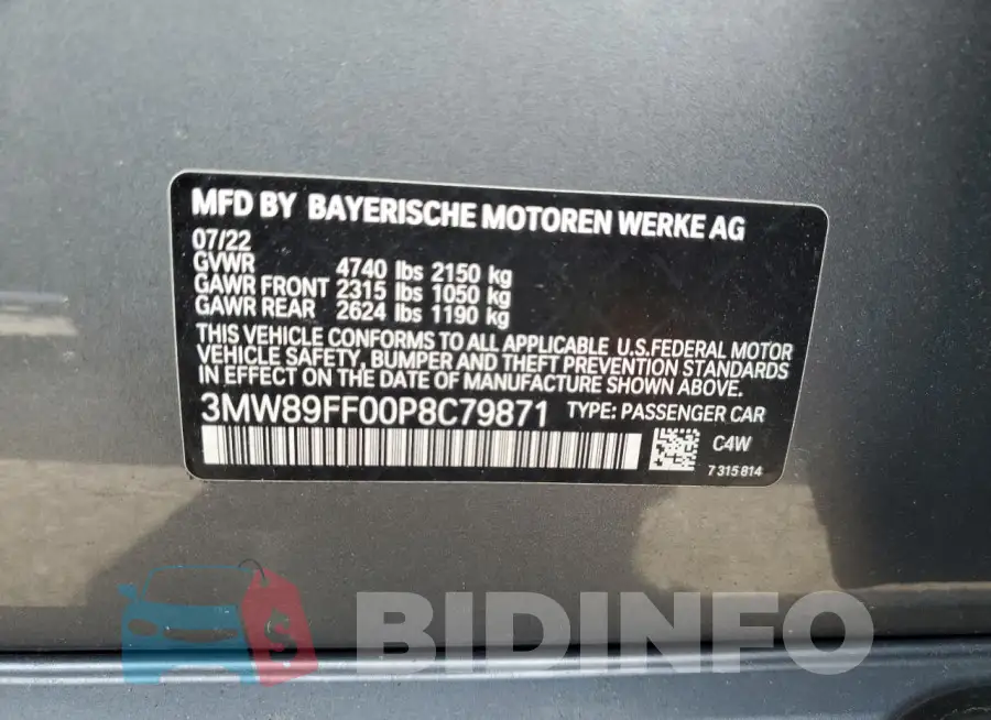 3MW89FF00P8C79871 Photo# 12