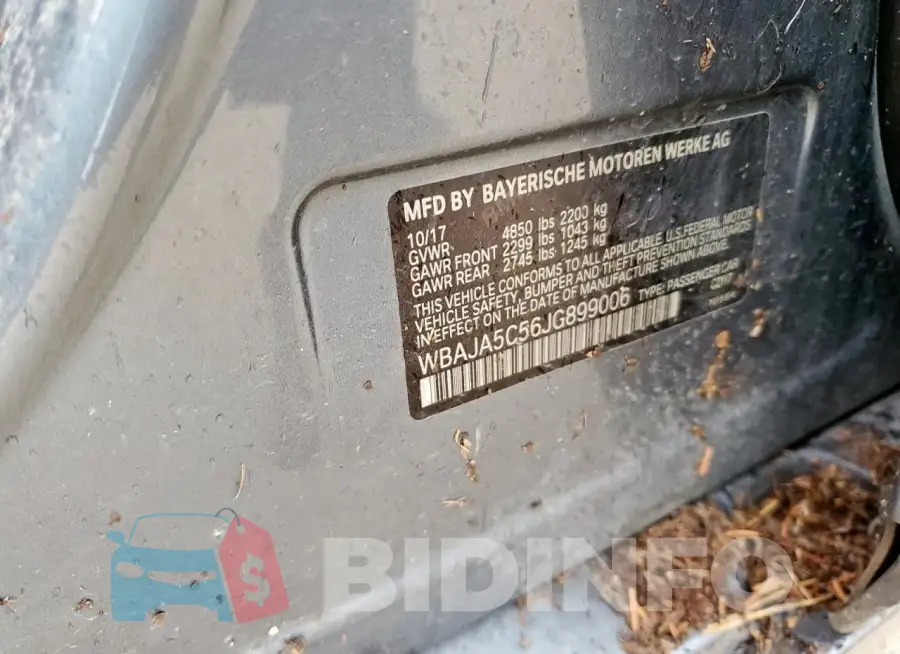 WBAJA5C56JG899006 Photo# 12