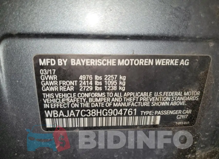 WBAJA7C38HG904761 Photo# 12