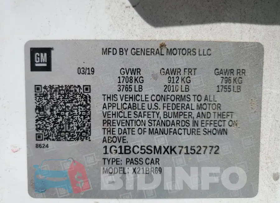 1G1BC5SMXK7152772 Photo# 12