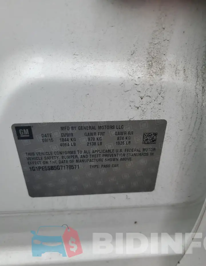 1G1PE5SB5G7170571 Photo# 12