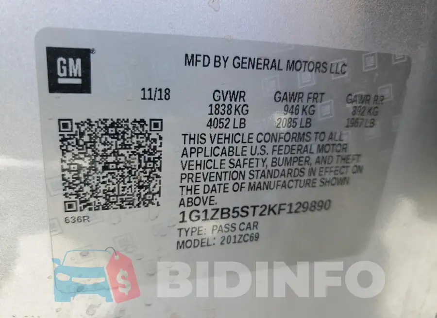 1G1ZB5ST2KF129890 Photo# 12