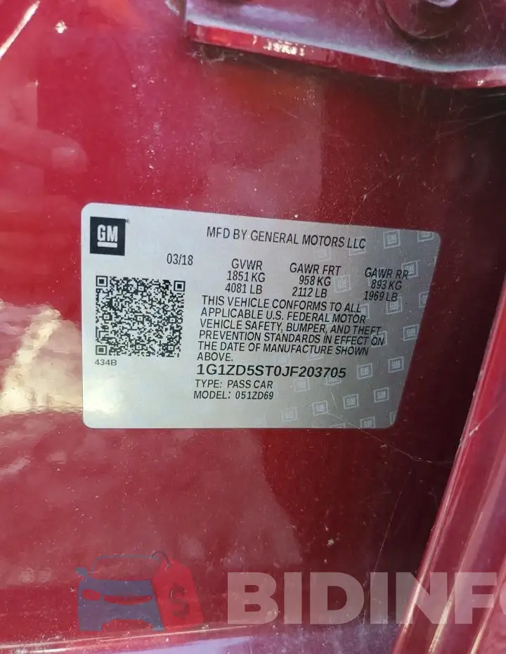 1G1ZD5ST0JF203705 Photo# 12