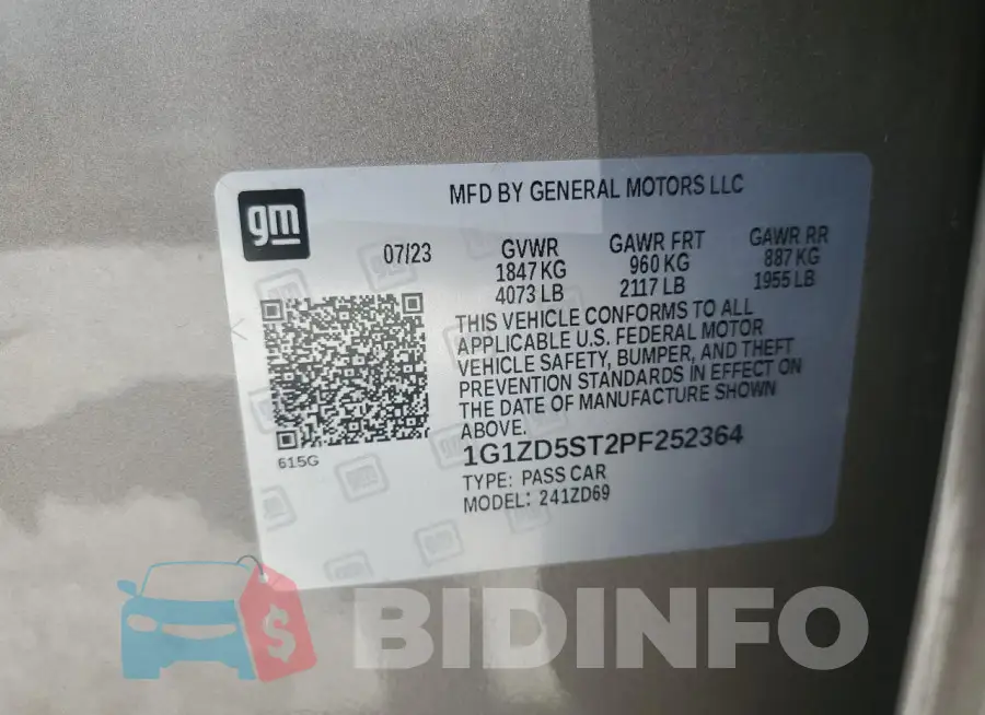 1G1ZD5ST2PF252364 Photo# 12