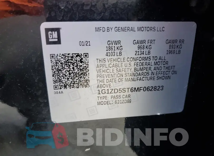 1G1ZD5ST6MF062823 Photo# 13