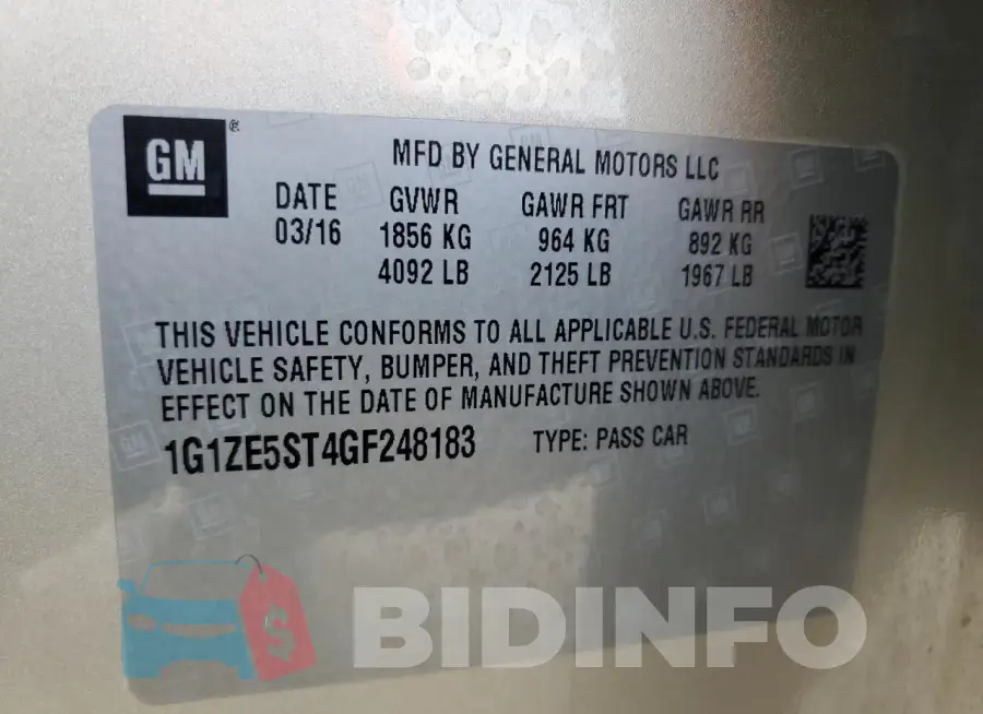 1G1ZE5ST4GF248183 Photo# 12