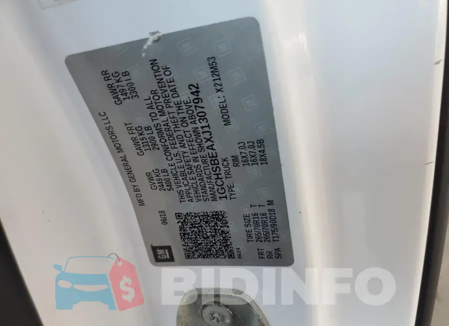 1GCHSBEAXJ1307942 Photo# 12