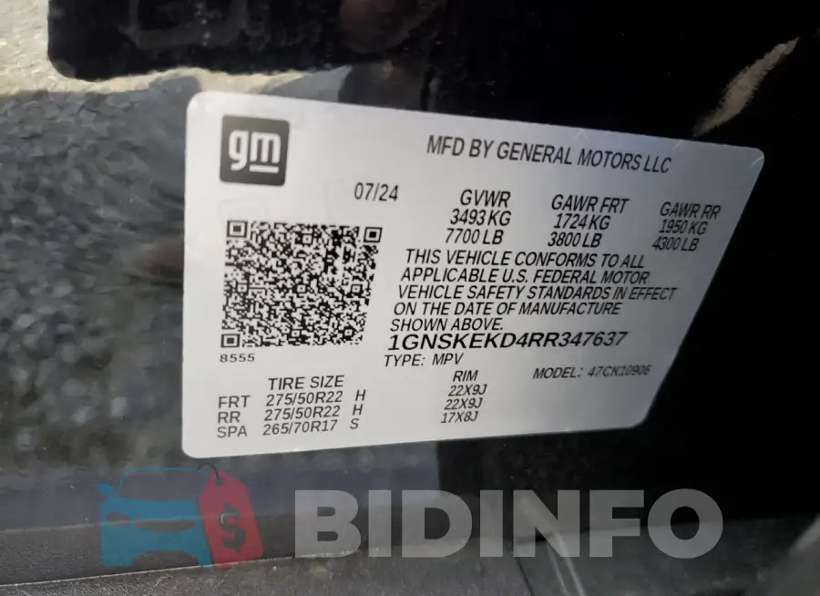 1GNSKEKD4RR347637 Photo# 13
