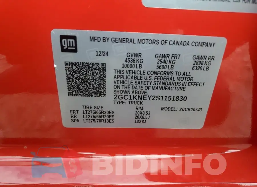 2GC1KNEY2S1151830 Photo# 12