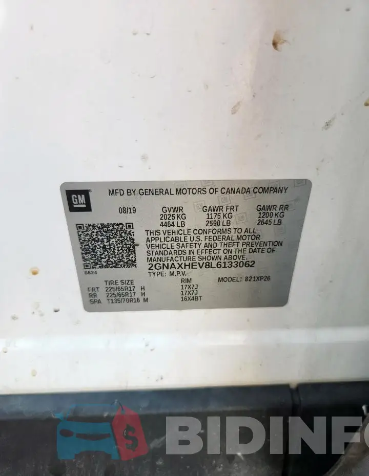 2GNAXHEV8L6133062 Photo# 13