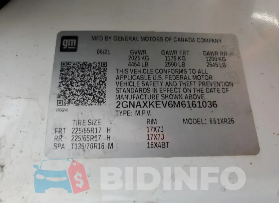 2GNAXKEV6M6161036 Photo# 14