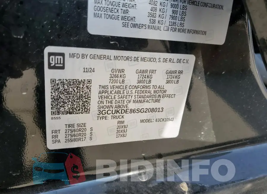 3GCUKDE86SG208013 Photo# 12