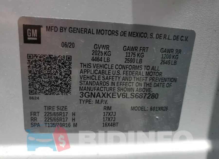 3GNAXKEV6LS687280 Photo# 14