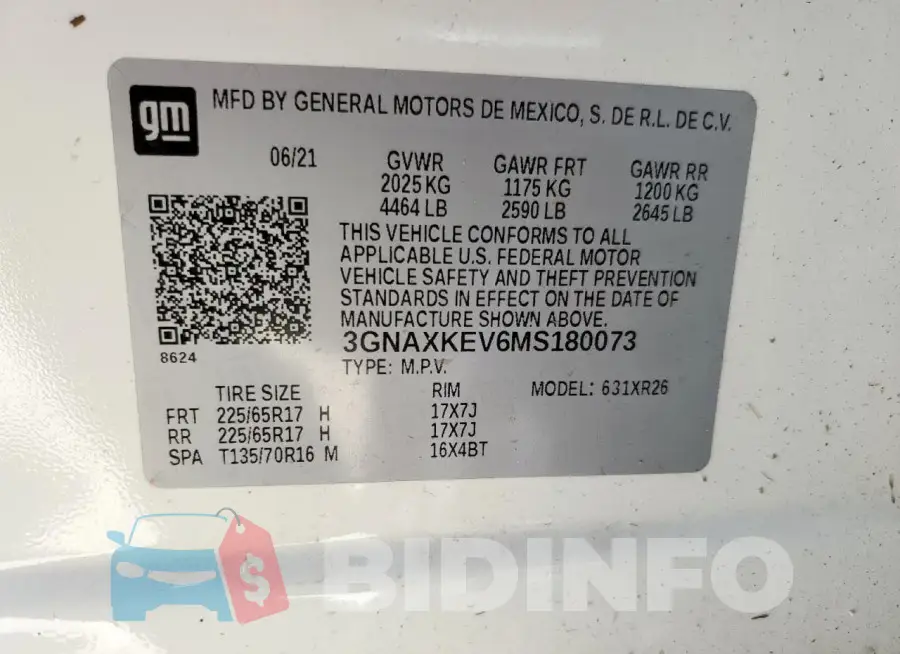3GNAXKEV6MS180073 Photo# 14