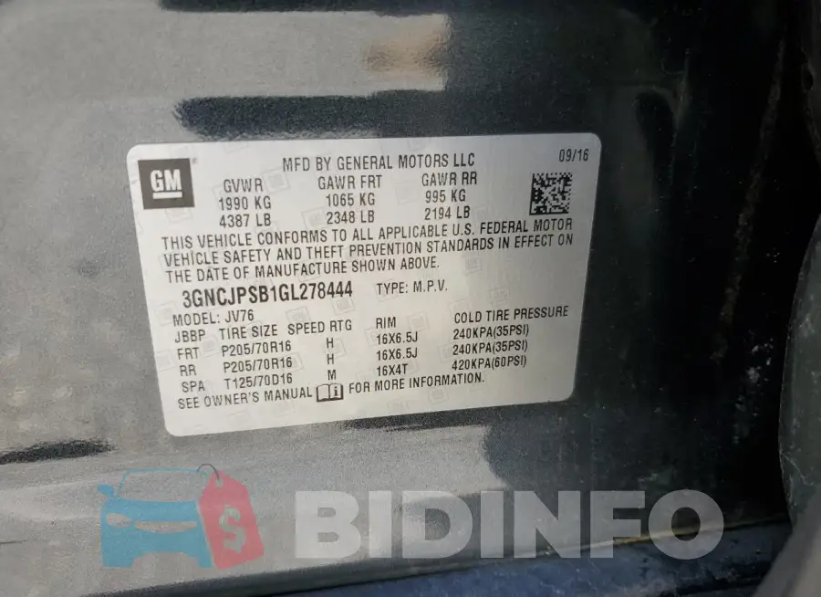 3GNCJPSB1GL278444 Photo# 13