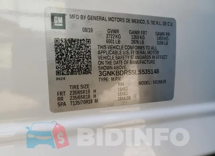 3GNKBDRS5LS535148 Photo# 12