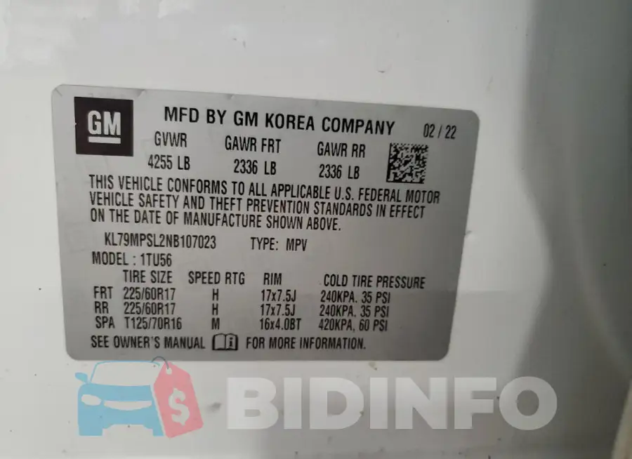 KL79MPSL2NB107023 Photo# 13