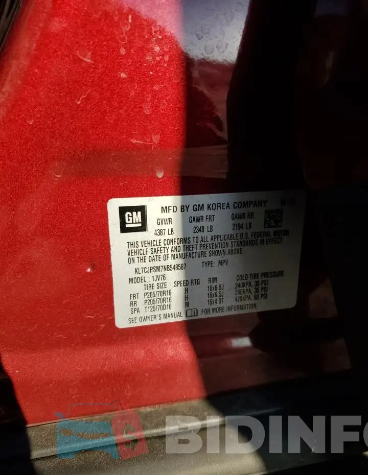 KL7CJPSM7NB548587 Photo# 12