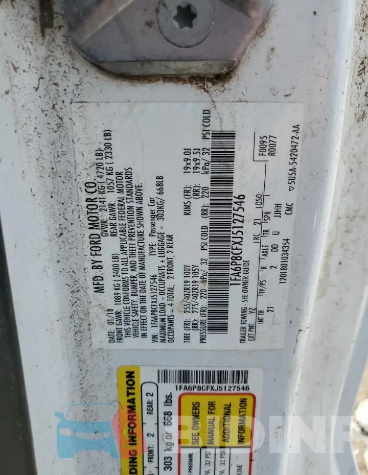1FA6P8CFXJ5127546 Photo# 12