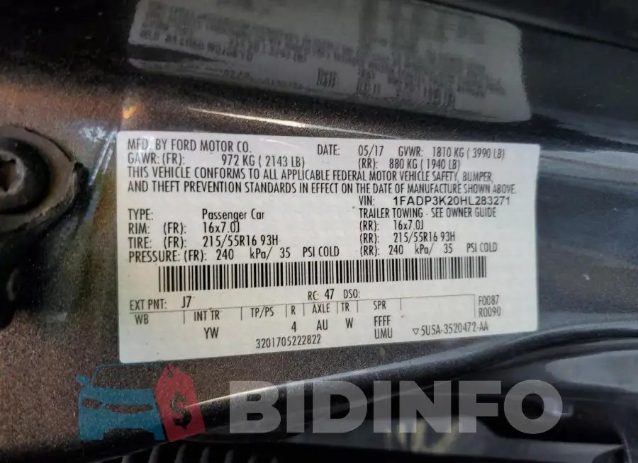 1FADP3K20HL283271 Photo# 12