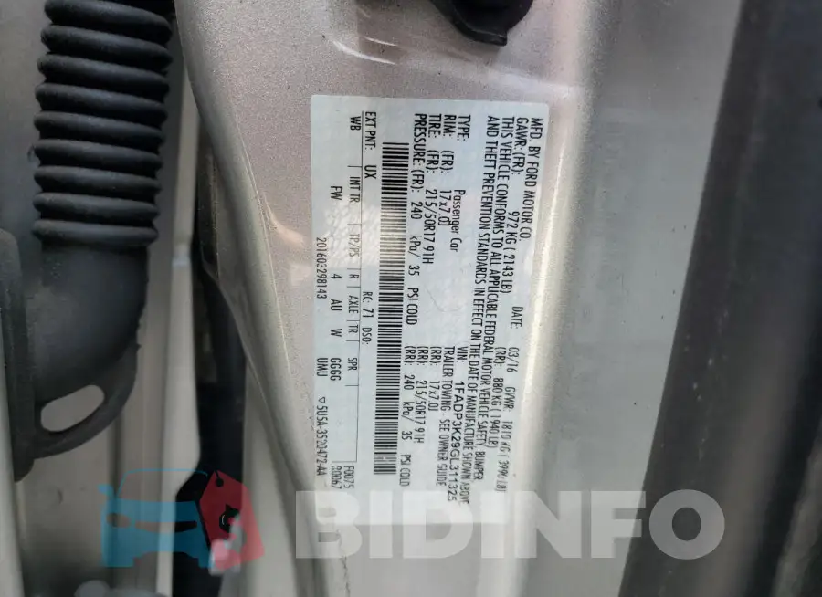1FADP3K29GL311325 Photo# 12