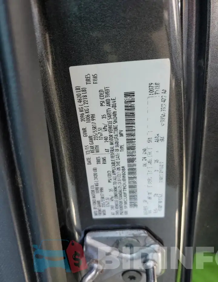 1FMCU0F78GUB89288 Photo# 14