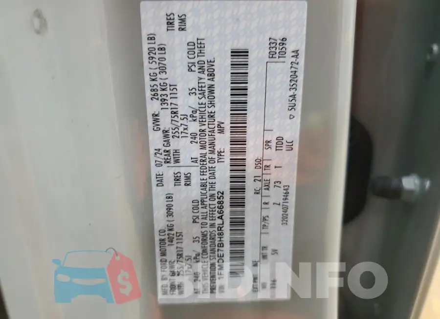 1FMDE7BH8RLA66852 Photo# 13
