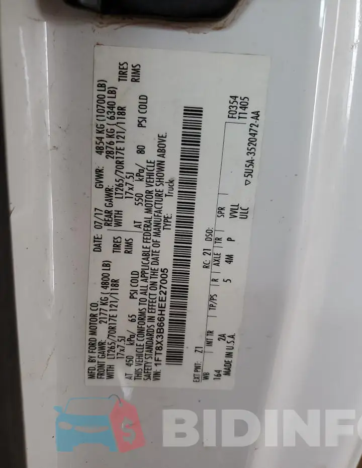 1FT8X3B66HEE27005 Photo# 12