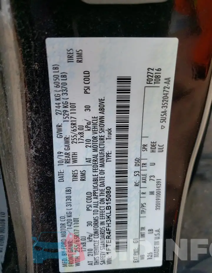1FTER4FH3KLB15080 Photo# 13