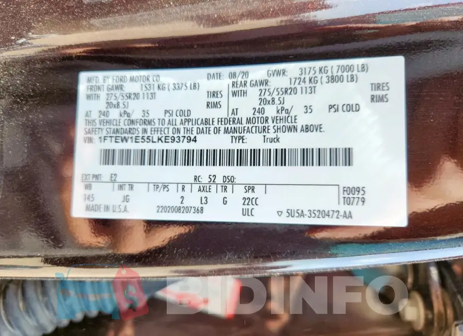 1FTEW1E55LKE93794 Photo# 12