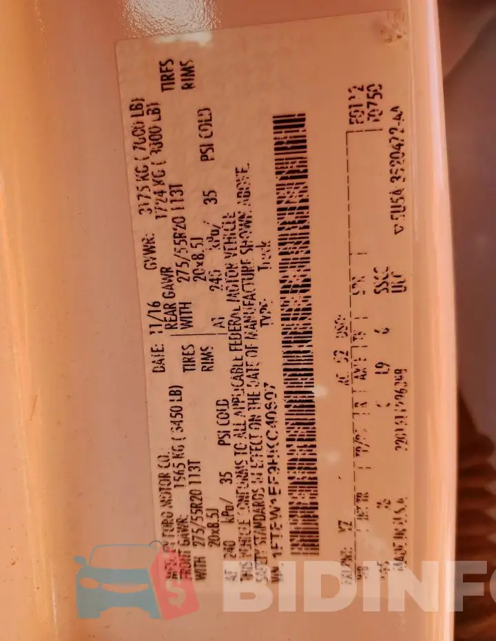 1FTEW1EF9HKC40607 Photo# 12