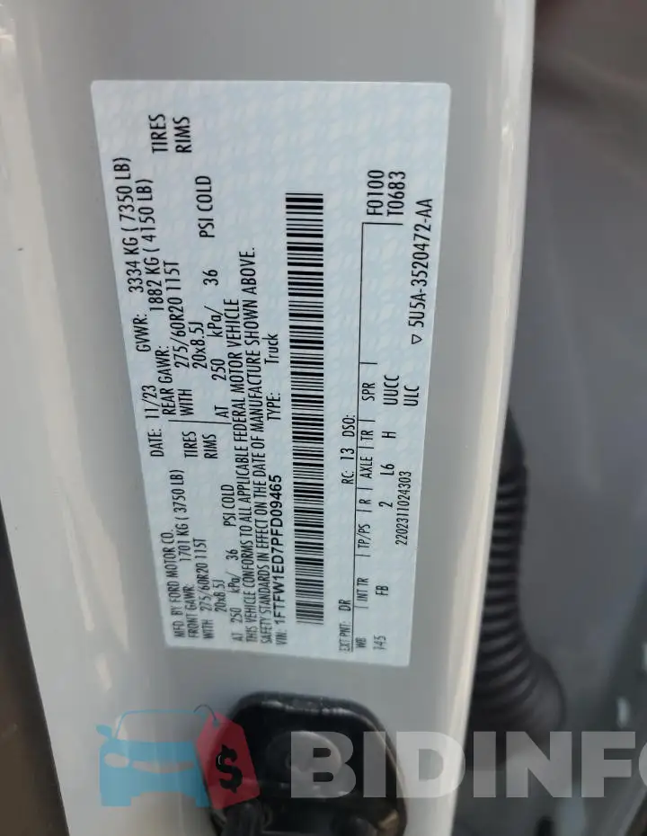 1FTFW1ED7PFD09465 Photo# 13