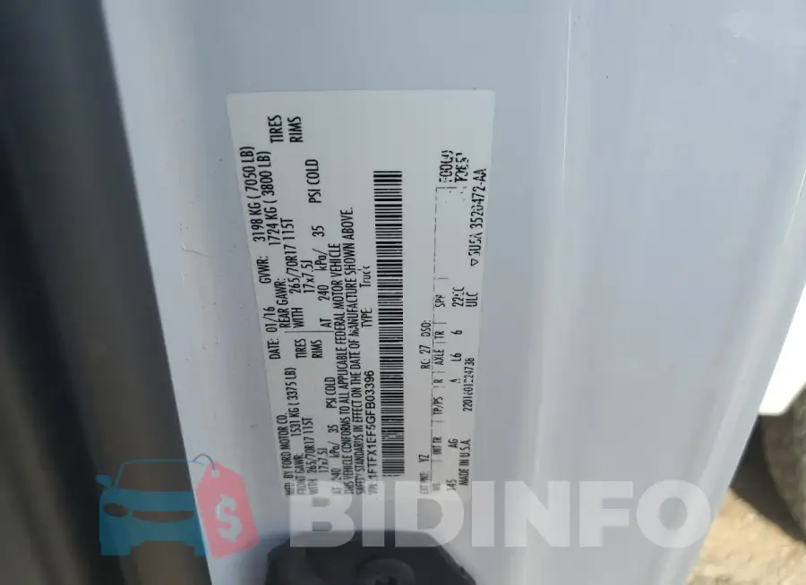 1FTFX1EF5GFB03396 Photo# 12