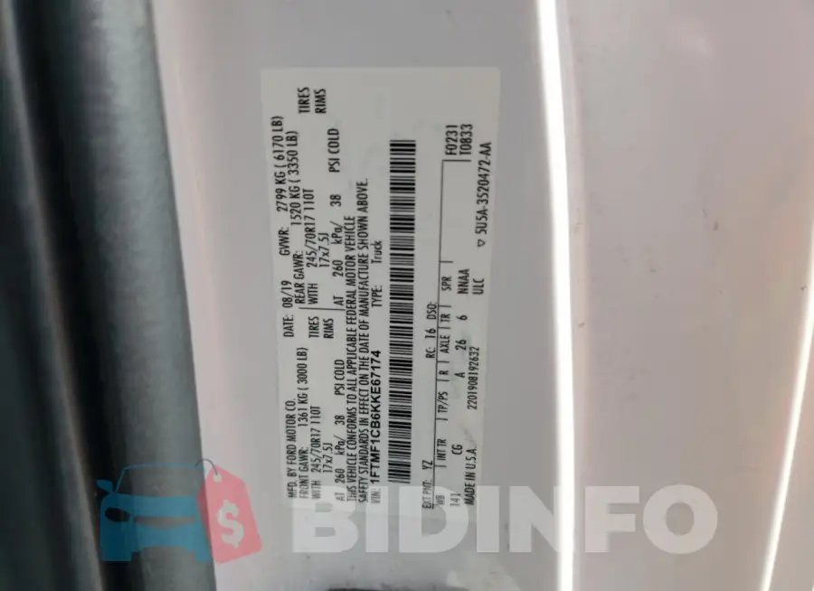 1FTMF1CB6KKE67174 Photo# 12
