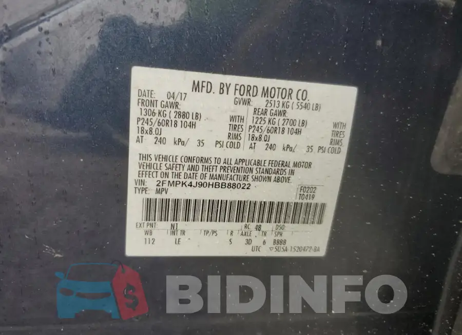 2FMPK4J90HBB88022 Photo# 13