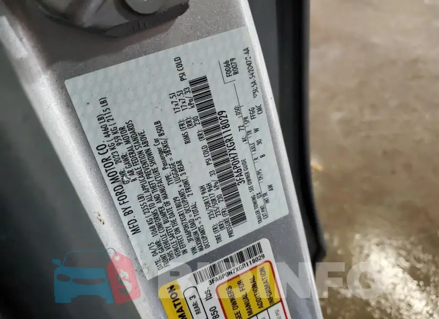 3FA6P0H7XGR118029 Photo# 12