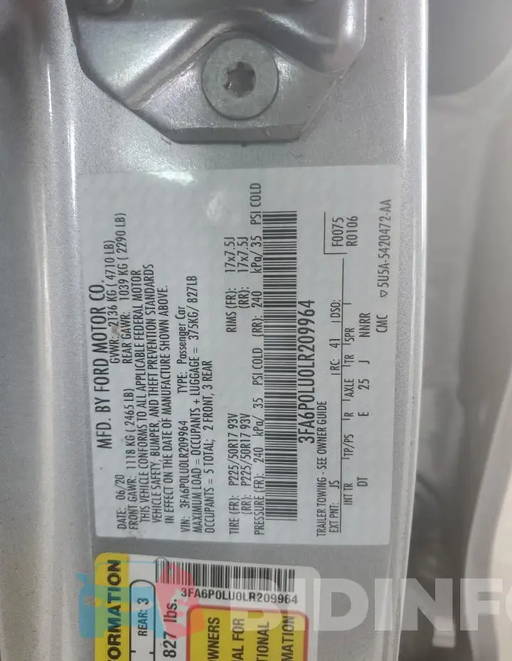 3FA6P0LU0LR209964 Photo# 12