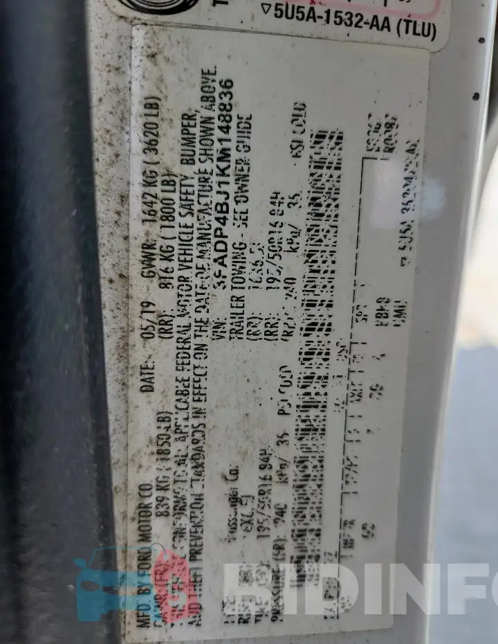 3FADP4BJ1KM148836 Photo# 12