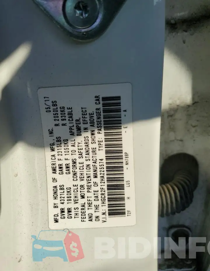 1HGCR2F12HA225574 Photo# 13