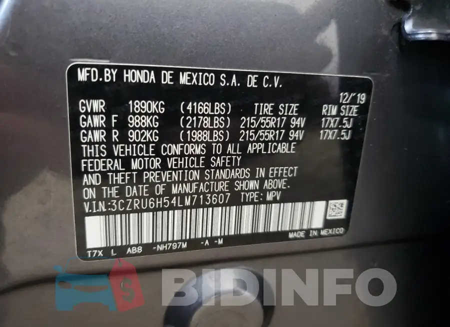 3CZRU6H54LM713607 Photo# 13
